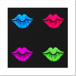 Neon Lips Posters and Art